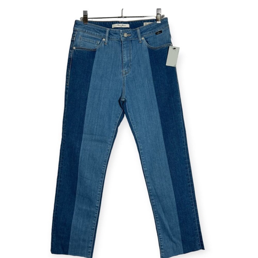 NWT MAVI NIKI High Rise Straight Crop Jeans SIZE 27 Two Tone Colorblock NEW